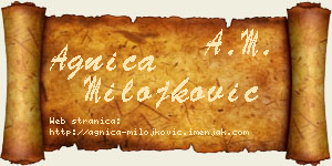 Agnica Milojković vizit kartica